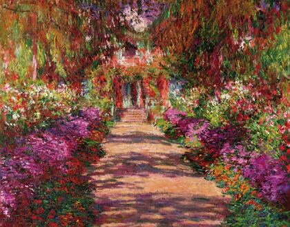 Monet, chemin dans le jardin de Monet, Giverny