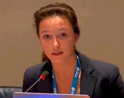 Perrine Bruvier intervient à l'ONU
